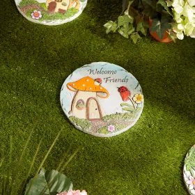 Welcome Friends Garden Stepping Stone - Outdoor Decorative Pathway Stone