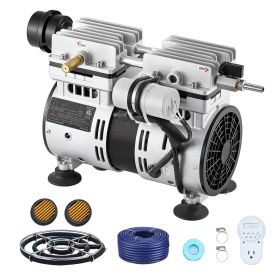 Pond Aerators, 5.2CFM Aeration System for Lake up to 3 Acres, 3/4 HP Air Compressor, 1 Diffuser & 100' Weighted Tubings