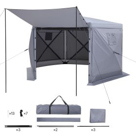 Pop up Gazebo Screen Tent, 12 x 12 ft Large 6-Sided Camping Canopy Tent with Removable Top & Carry Bag, Quick-Set & Bite-Proof