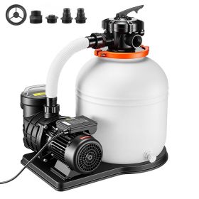 16 in Sand Filter Pump for Above Ground Pool, 0.75 HP 4400 GPH, Swimming Pool Sand Filter Pump with Pre-Assembled Core & Leak-Resistant Design