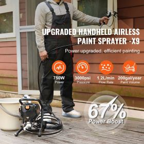 Stand Airless Paint Sprayer, 3000PSI 750W Efficient Electric Airless Sprayer,for Home Interior and Exterior Furniture and Fences