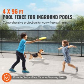 Pool Fence, 4 x 96 FT Pool Fences for Inground Pools, Removable Child Safety Pool Fencing, Easy DIY Installation Swimming Pool Fence