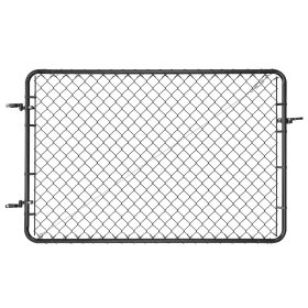 Chain Link Fence Gate, 72 x 48 in, Adjustable Chain Link Fence Panel, Fit 2.2-6 ft (W) x 6 ft (H) Garden Fence Gate Opening