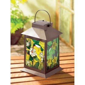 Beautiful Solar-Powered Floral Lantern For Outdoor Decor