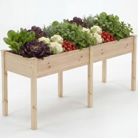 A Legged Elevated Flower Pot, An Outdoor Planting Box With Padding, Used For Growing Herbs, Flowers And Vegetables (Option: Wood72x23IN)