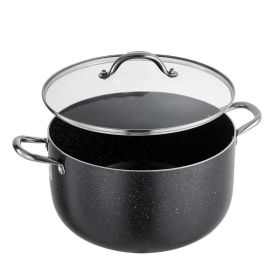 Aluminum Stock Pot, 12-Quart Nonstick Ceramic Coated Pot With Glass Lid, PFOA-Free, PFAS-Free, Compatible With Gas Stoves, Induction Cooktops, El (Option: Default)