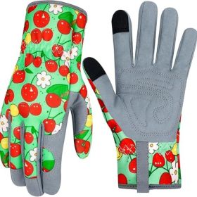 Leather Gardening Gloves for Women Thorn Proof Garden Gloves Touch Screen Working Gloves Gifts,M (Color: Cherry)