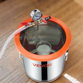 3.5 CFM Single Stage Vacuum-Pump 3 Gallon Stainless Steel Degassing Chamber Kit (Option: Orange)